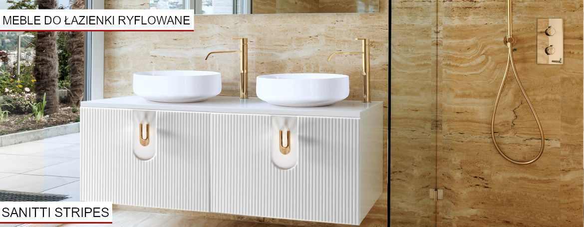 Szafki łazienkowe ryflowane Sanitti Stripes