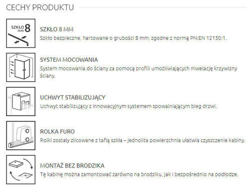 Kabina prysznicowa 100x120 Radaway Furo KDD drzwi przesuwne chrom