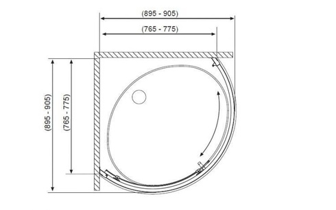 Kabina półokrągła Radaway Premium Plus B 90x90x190 Grafitowe 30473-01-05N