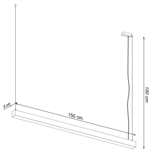 Lampa wisząca PINNE 150 czarna 3000K