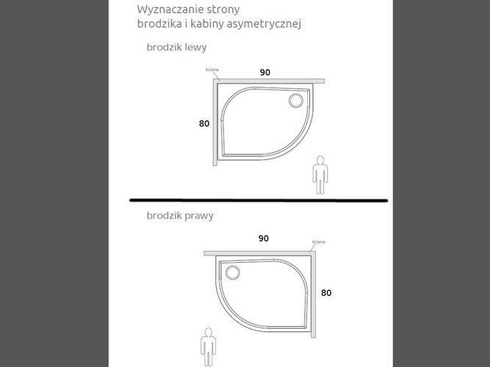 Brodzik półokrągły Radaway Siros E Compact Prawy 90x80 SBE9817-1R