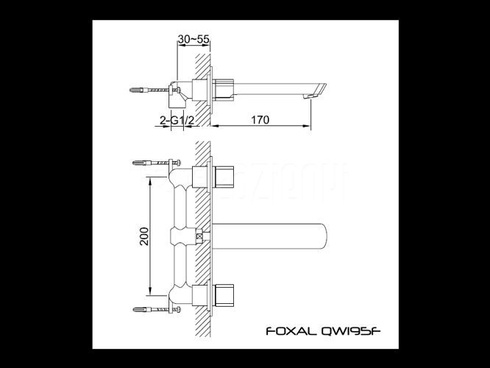 Bateria umywalkowa podtynkowa Kohlman Foxal QW195F