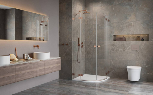 Kabina półokrągła 80x90 Radaway Essenza Pro Brushed Copper PDD