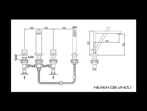 Bateria wannowa 4-otworowa Kohlman Nexen QB240U