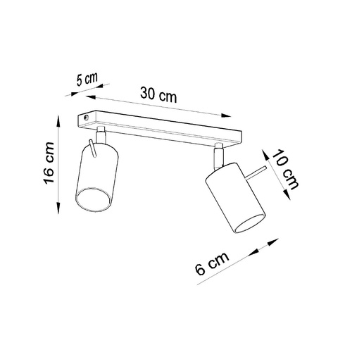 Plafon RING 2 czarny