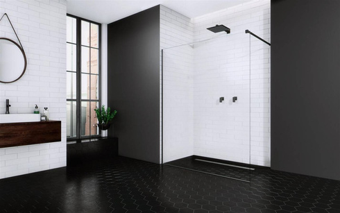 Ścianka prysznicowa walk-in 130 czarna Radaway Modo Black II