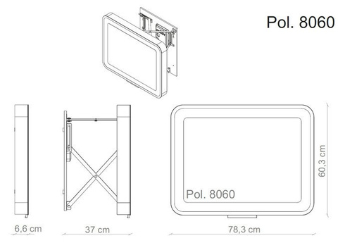 Lustro wysuwane Miior Pol. 8060 z oświetleniem LED 309863 023-000