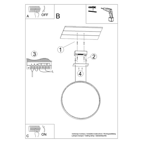 Lampa wisząca RIO 78 czarny LED 3000K