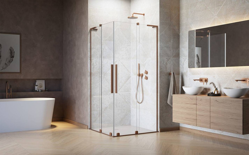 Radaway Furo SL Brushed Copper KDD 80x90 kabina prysznicowa miedź