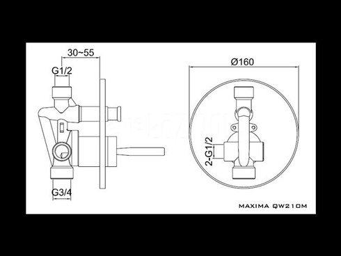 Bateria wannowo-prysznicowa Kohlman Maxima QW210M