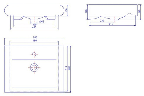 Umywalka ceramiczna UCT-55x43