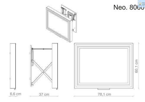 Lustro wysuwane Miior Neo. 8060 z oświetleniem LED 306862