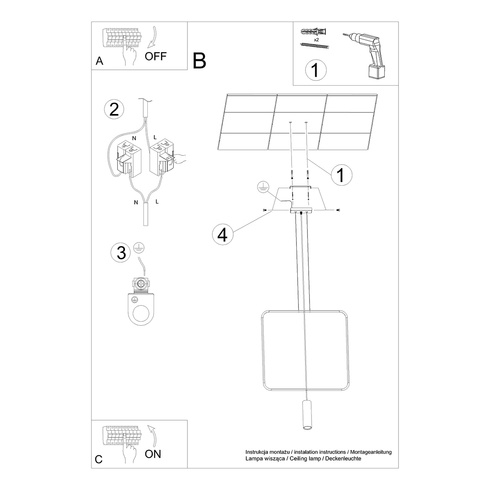 Lampa wisząca RANA 1 czarna