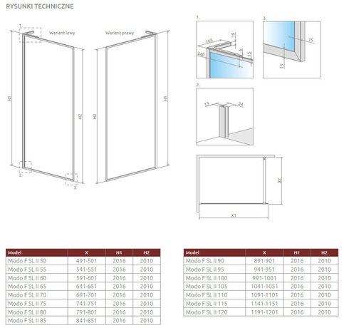 Kabina walk-in 100 Radaway Modo F SL Black II z czarną ramą lewa