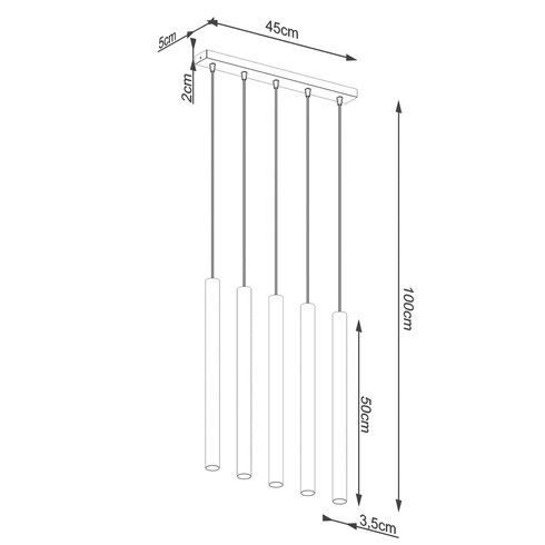 Lampa wisząca PASTELO 5L drewno