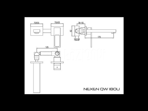 Bateria umywalkowa podtynkowa Kohlman Nexen QW180U