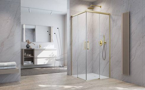 Kabina złoto szczotkowane Radaway Idea Brushed Gold KDD 120x80