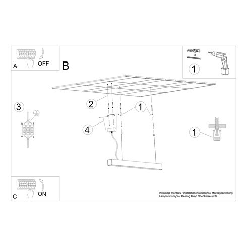 Lampa wisząca PINNE 200 szara 3000K