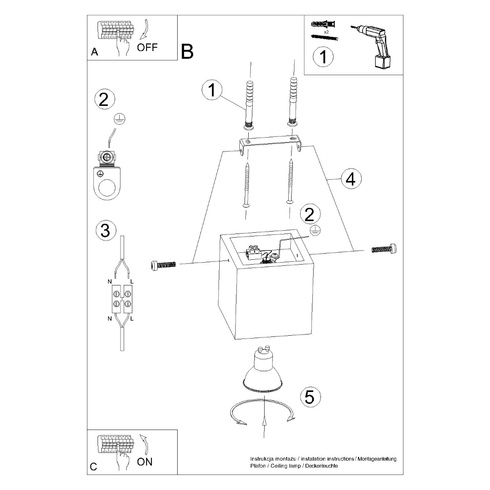 Plafon QUAD beton