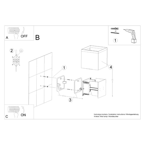 Kinkiet LUCA czarny LED IP54