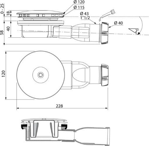 Syfon brodzikowy niski Radaway R400W SLIM