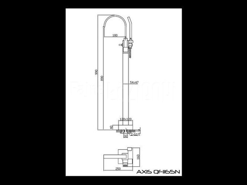 Bateria wannowa wolnostojąca Kohlman Axis QF1165N - Chrom