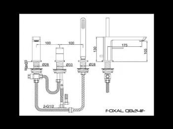 Bateria wannowa 3-otworowa Kohlman Foxal QB241F