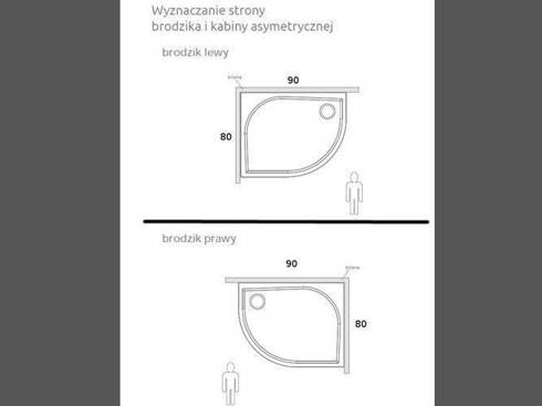 Brodzik półokrągły Radaway Siros E Compact Lewy 80x90 SBE8917-1L