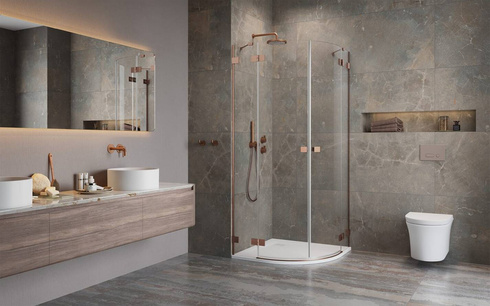 Kabina półokrągła 100x80 Radaway Essenza Pro Brushed Copper PDD