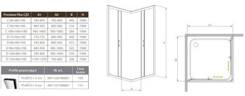 Kabina prostokątna Radaway Premium Plus D 100x80x190 30434-01-08N