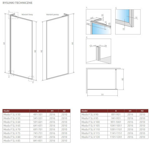 Kabina walk-in 100 Radaway Modo F SL Brushed Gold II z ramą prawa