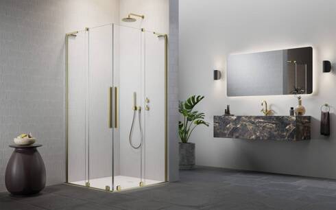 Kabina złoto szczotkowane Radaway Furo SL Brushed Gold KDD 100x80