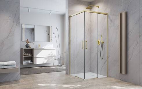 Kabina złoto szczotkowane Radaway Idea Brushed Gold KDD 100x80