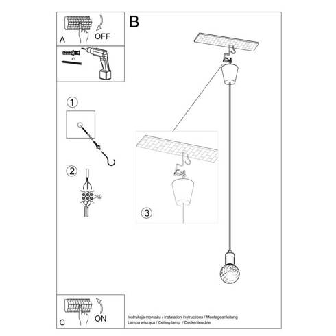 Lampa wisząca DIEGO 1 czarna