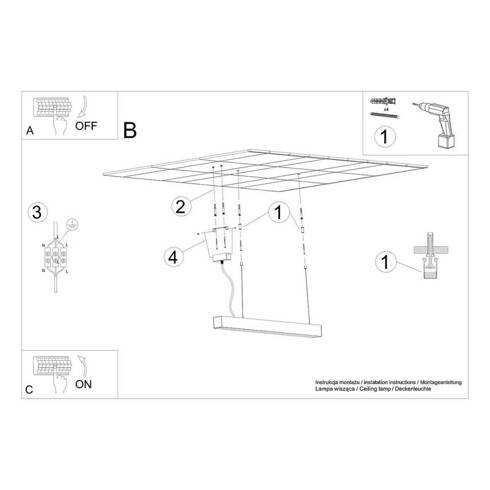 Lampa wisząca PINNE 117 biała 3000K