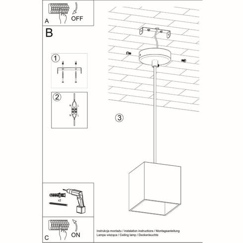 Lampa wisząca QUAD 1 biały