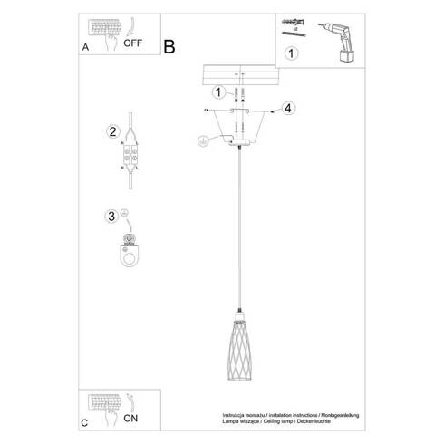 Lampa wisząca SUBA 1 czarna