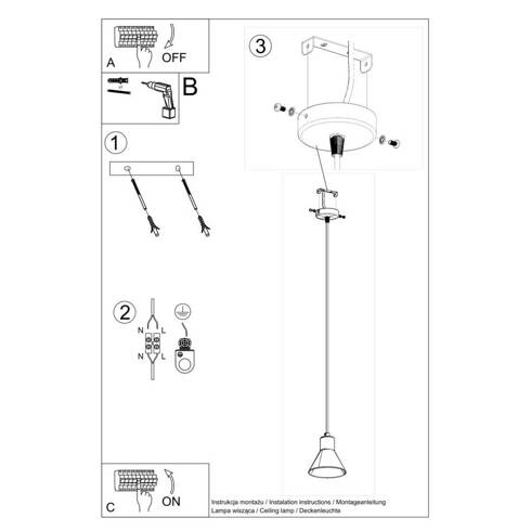 Lampa wisząca TALEJA 1 biała [E27]