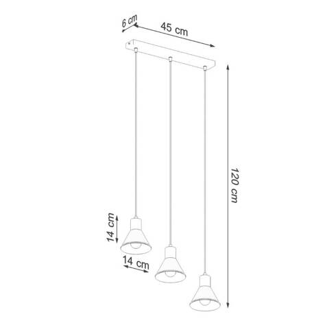 Lampa wisząca TALEJA 3 czarna [E27]