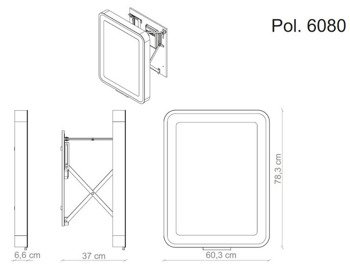 Lustro wysuwane Miior Pol. 6080 z oświetleniem LED 309683