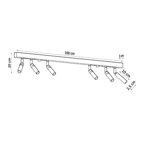 Plafon EYETECH 6 czarny