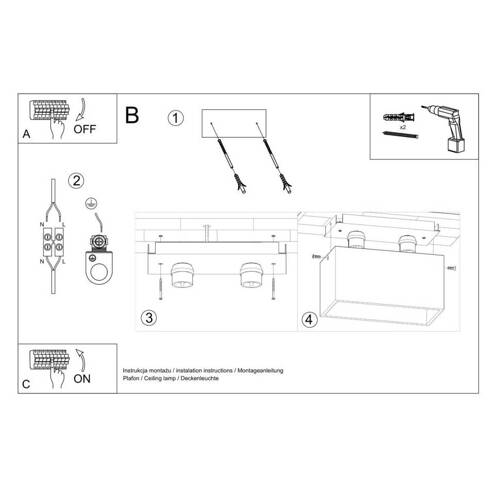 Plafon QUAD MAXI biały