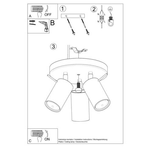 Plafon RING 3P czarny