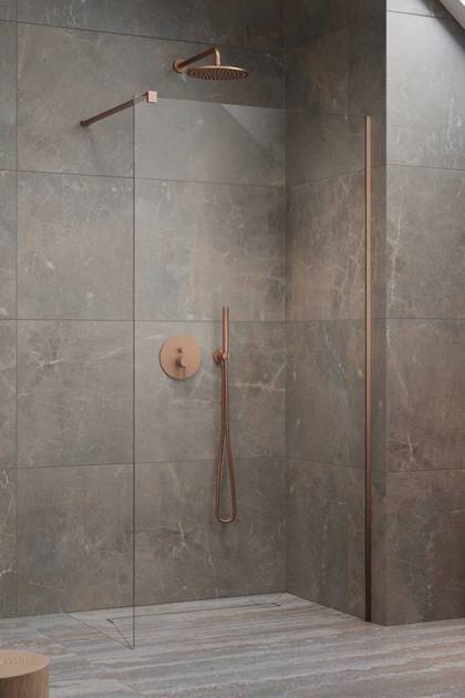 Prysznic walk-in 75 miedź szczotkowana Radaway Modo New Brushed Copper II